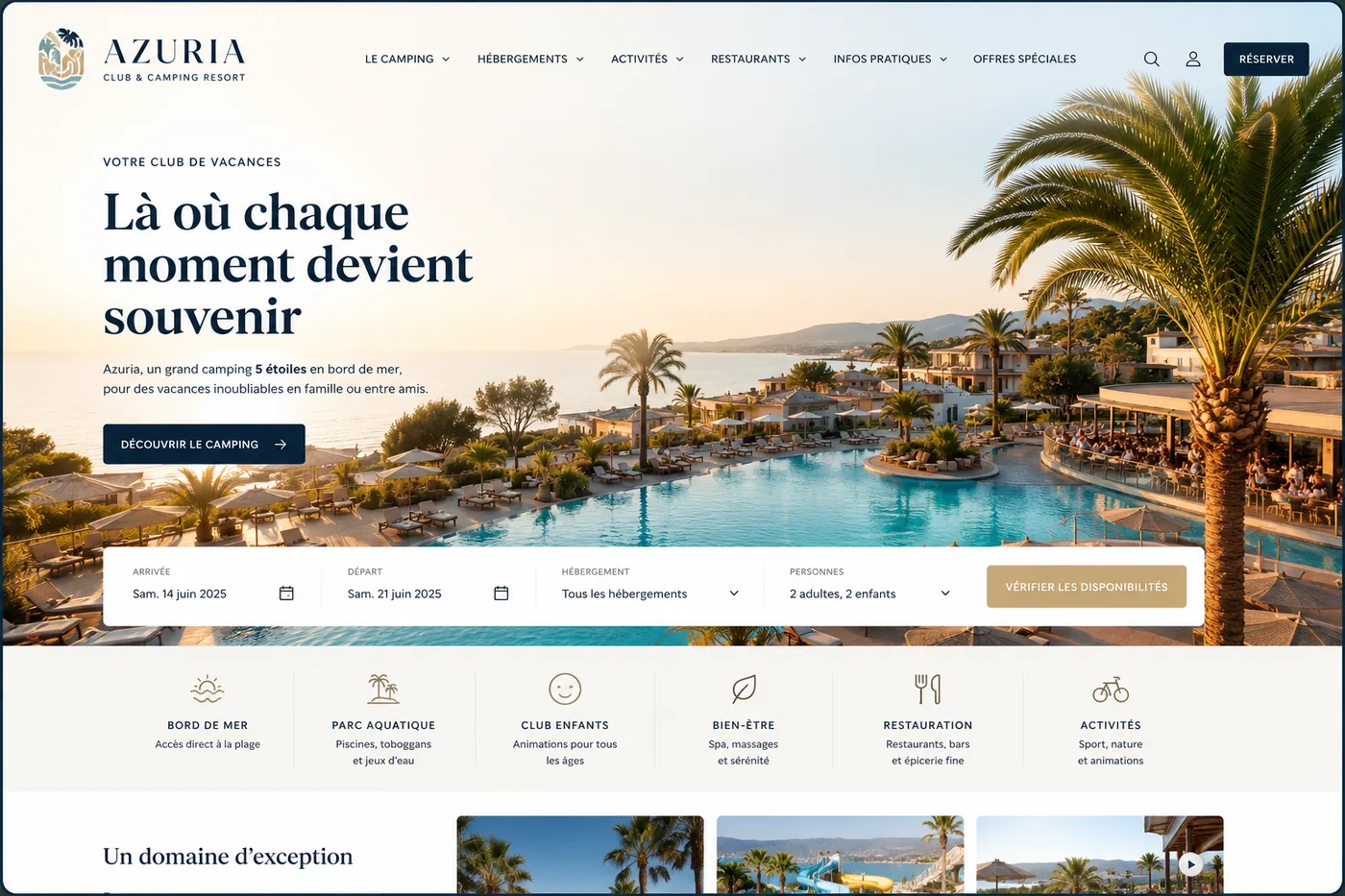 Site Azuria : Camping & club vacances