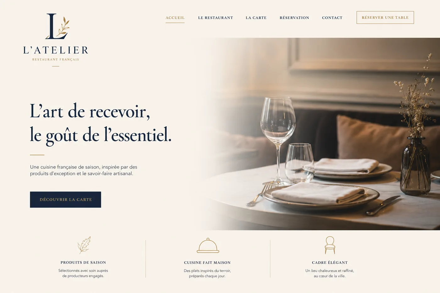 Site L'Atelier : Restaurant gastronomique