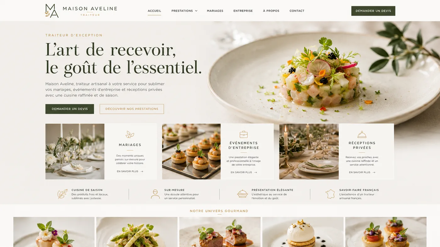Site Maison Aveline : Traiteur & réception