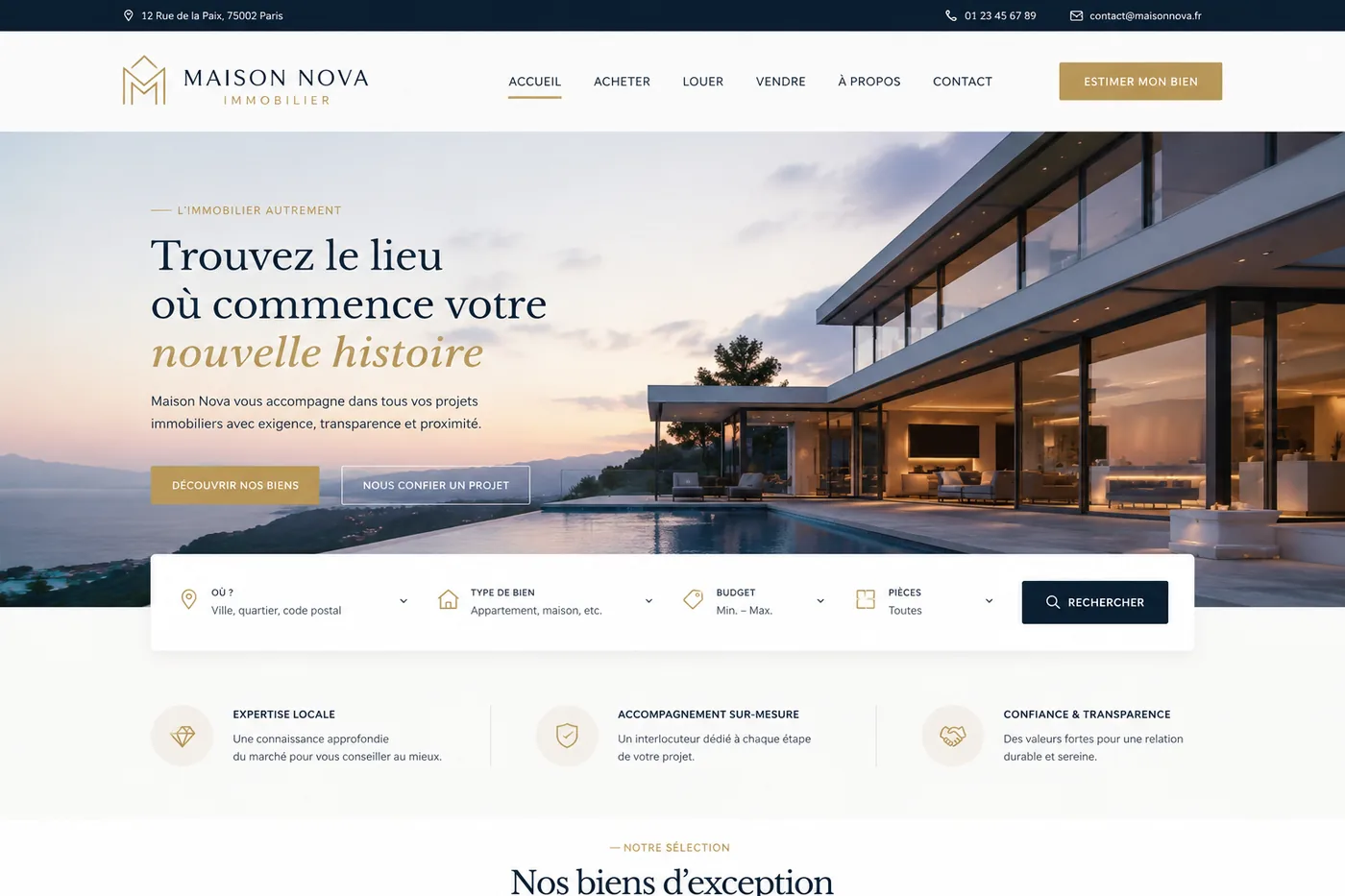 Site Maison Nova : Immobilier