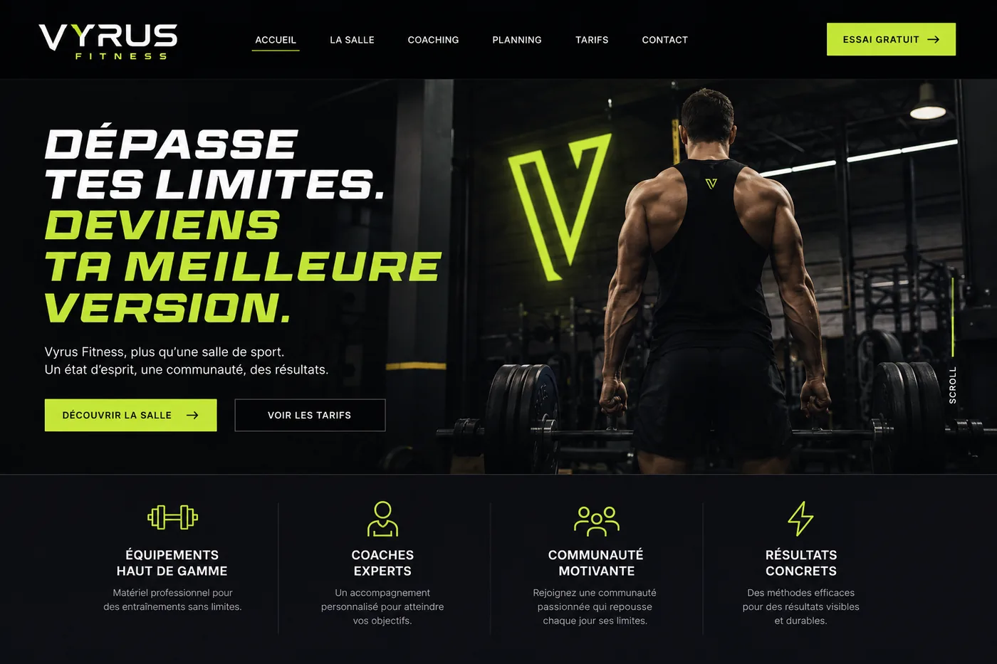 Site Vyrus Fitness : Salle de sport